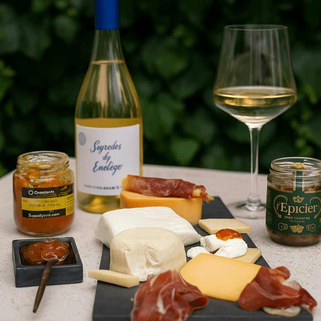 Caixa de Presente Experiencia 3 Queijos + Charcutaria + Chocolate + 2 Acompanhamentos + Segredo do Enólogo Branco thumbnail 4