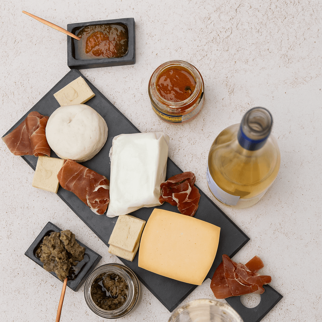 Caixa de Presente Experiencia 3 Queijos + Charcutaria + Chocolate + 2 Acompanhamentos + Segredo do Enólogo Branco thumbnail 3