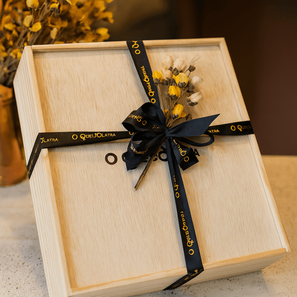 Caixa de Presente Experiencia 3 Queijos + Charcutaria + Chocolate + 2 Acompanhamentos + Segredo do Enólogo Branco